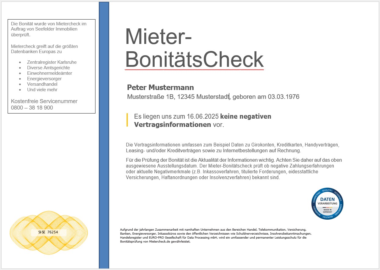 Muster Bonitätsauskunft